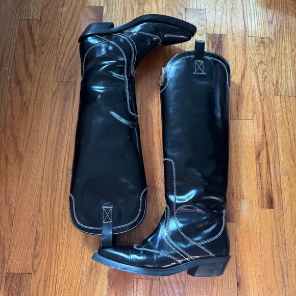 GANNI Polished Western Tall Boot - Picture 3 of 6